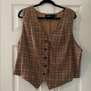 Torrid Studio Satin Blouse in Tan